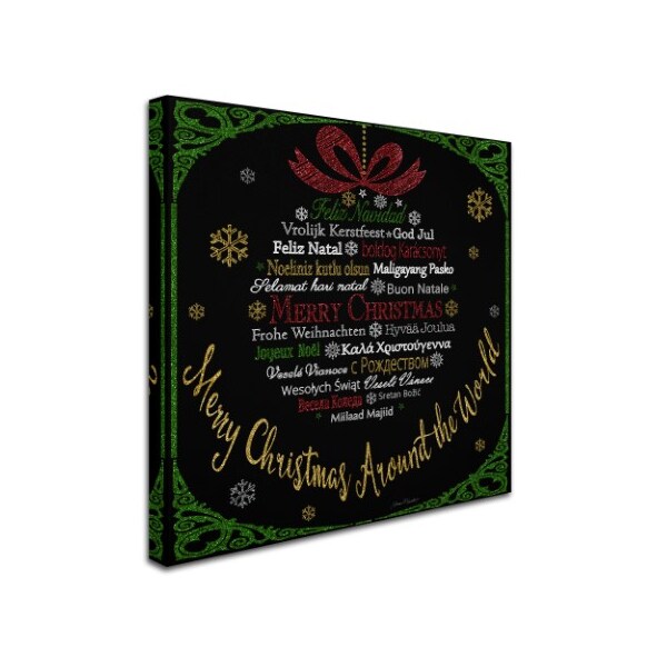 Jean Plout 'Merry Christmas Glitter' Canvas Art,14x14